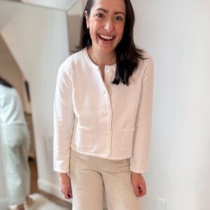 Free Assembly Women's Cream Knit Button-Front Cardigan